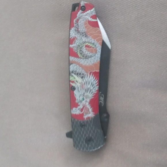 Collectible Chinese Dragon Red  Knife New - Picture 4 of 15